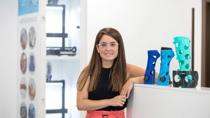 Malaga (España) 21/09/2021 Entrevista a Raquel Serrano, cofundadora de la empresa Fiixit que realiza ferulas 3D como alternativa a las tradicionales escayolas de yeso. Foto: Garcia-Santos