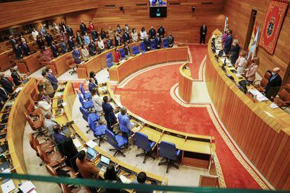 Hemiciclo del Parlamento gallego durante el pasado debate del estado de la autonomía.