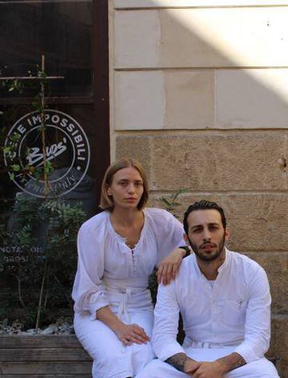 Isabella Poti y Floriano Pellegrino, chef del restaurante BROS, en Lecce (Italia).
