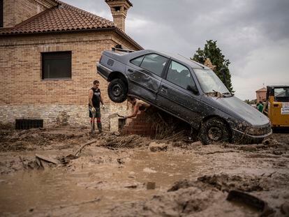 Destrozos ocasionados por las lluvias provocadas por la dana de principios de septiembre en Villaluenga de la Sagra (Toledo).