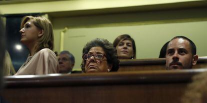 La senadora Rita Barberá en la tribuna de invitados del Congreso de los Diputados.