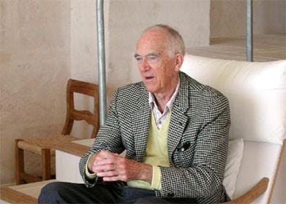 El arquitecto Jørn Utzon, ayer, en su casa de Mallorca.