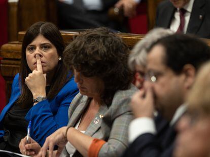 La consejera de Universidades, Gemma Geis, en el Parlament, este miércoles.