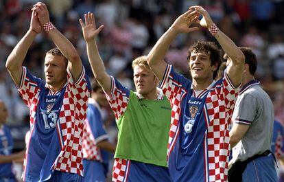 Stanic, Prosinecki y Bilic, durante el Mundial de 1998.