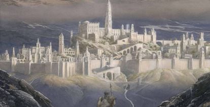 Detalle de la portada de 'La caída de Gondolin'.