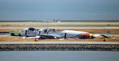 El Boeing 777 estrellado en San Francisco.
