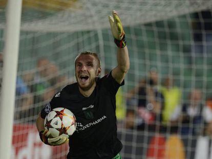 Cosmin Moti celebra la victoria del Ludogorets.