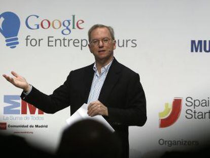 Eric Schmidt, presidente de Google, durante una visita a España.
