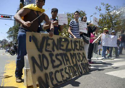 Protestas contra el Gobierno de Maduro este viernes en Caracas.