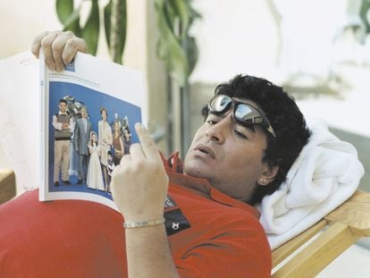 Diego Armando Maradona en una de las imágenes promocionales de la campaña del Sónar 2002.