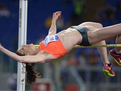 Ruth Beitia, este jueves en el Stadio Olimpico de Roma.