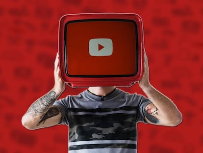 Logo YouTube en una tele