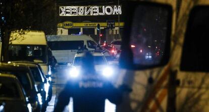 Batuda policial a Molenbeek (Brussel·les) el 30 de desembre del 2015.