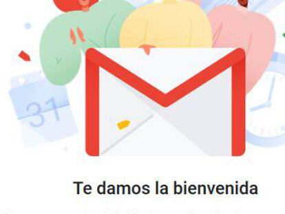 Pantalla de bienvenida al nuevo diseño de Gmail.