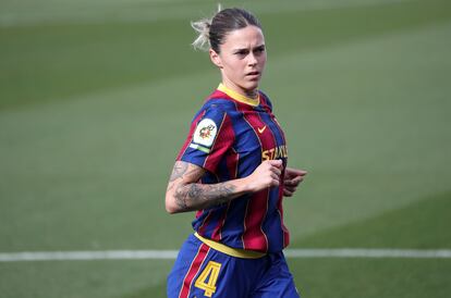 Mapi León, en el estadio Johan Cruyff el pasado 31 de enero en el partido entre el Barça y el Madrid.