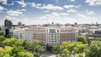 Vista de la fachada del hotel InterContinental, en el Paseo de la Castellana de Madrid. 