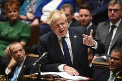 Boris Johnson, durante una intervención en la Cámara de los Comunes.