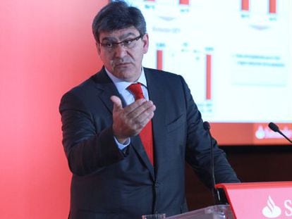 José Antonio Álvarez, consejero delegado de Banco Santander, durante la presentación de resultados del grupo.