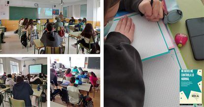 Students from the IES Mercedes Labrador in Fuengirola (Málaga) work on the project “My boyfriend controls me normally”.