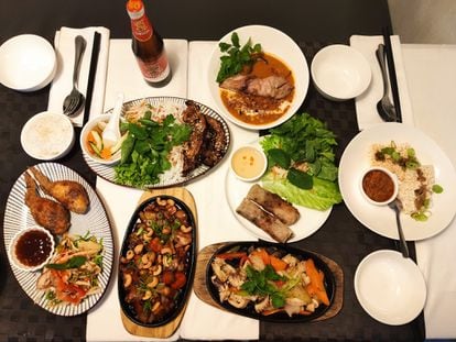 Imagen de diversos platos del restaurante vietnamita Vietnam.