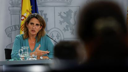 La vicepresidenta tercera y ministra para la Transición Ecológica, Teresa Ribera, tras el Consejo de Ministros del pasado 3 de agosto.
