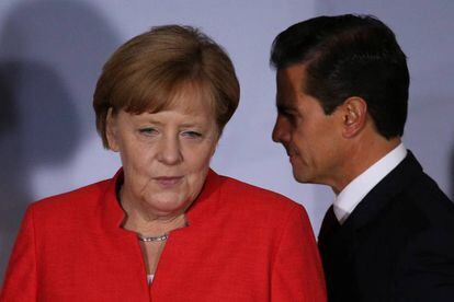 Merkel y Pe&ntilde;a Nieto, el s&aacute;bado en la Ciudad de M&eacute;xico.