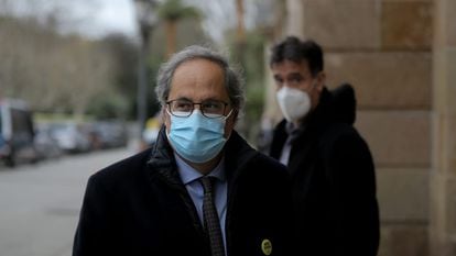 El expresidente de la Generalitat Quim Torra llegando al Parlament, en una imagen de archivo.