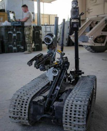 Robot que el Ejército de EEUU emplea para detonar explosivos en el sur de Afganistán.