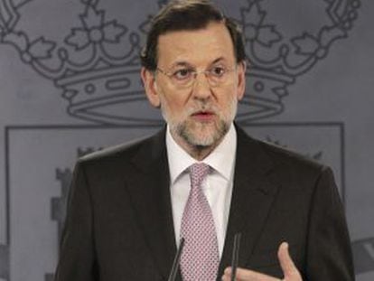 Mariano Rajoy, durante una rueda de prensa junto a Herman van Rompuy