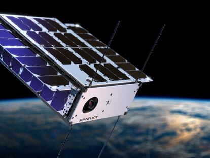 Recreación de un satélite de la compañía Sateliot.