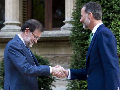 Mariano Rajoy i Felip VI, aquest divendres a Marivent.