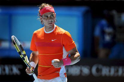 Rafael Nadal, el miércoles, durante su duelo de la segunda ronda contra el eslovaco Lukas Lacko.