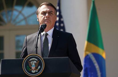 Bolsonaro, en su visita a Washington. 