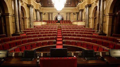 Hemicycle of the Parliament of Catalonia, in an archive image.
