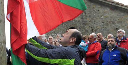 El presidente del PNV, Andoni Ortuzar, participa este sábado en el homenaje a los 'gudaris' caídos en el monte Bizkargi. 