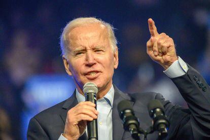 Joe Biden, en un mitin en favor de los candidatos demócratas de Pensilvania el pasado día 5 en Filadelfia.