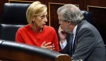 Rosa Díez e Iñigo Méndez de Vigo, en una imagen de archivo.