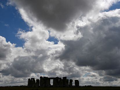 Los círculos de Stonehenge en una foto sin datar.