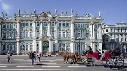Fachada del palacio de Invierno, residencia oficial de los zares entre 1732 y 1917.