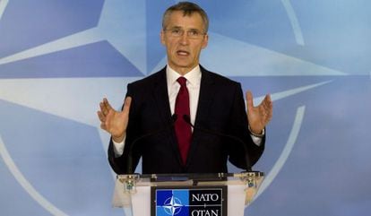 El secretario general de la OTAN, Jens Stoltenberg, este jueves en Bruselas.