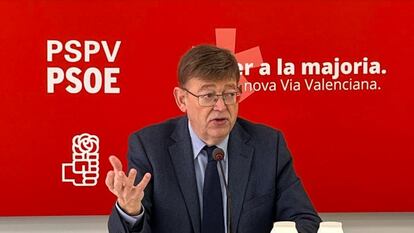 El presidente de la Generalitat Valenciana y secretario general del PSPV-PSOE, Ximo Puig, en una imagen del pasado febrero.