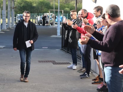 Otxandiano, este domingo antes de votar en Bizkaia.
