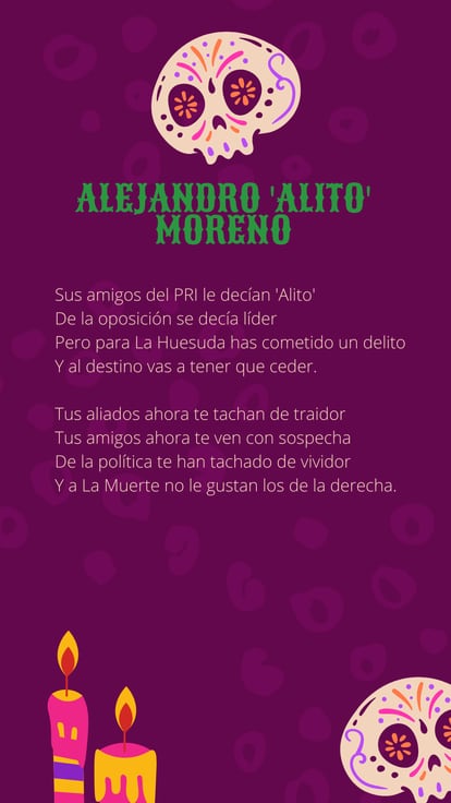 Calaverita literaria a Alejandro Moreno.