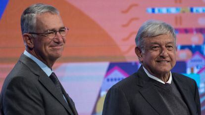 Ricardo Salinas Pliego y el presidente Andrés Manuel López Obrador, en una fotografía de archivo.