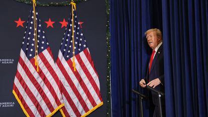 Donald Trump en Waterloo (Iowa), en un acto electoral del Partido Republicano, el 19 de diciembre.