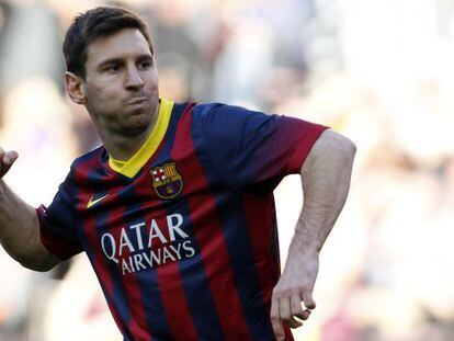 Lionel Messi, el pasado fin de semana, celebrando un gol contra el Betis.