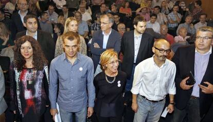 La nueva coordinadora de UPyD, a la izquierda, junto a Toni Cantó, Rosa Díez y los candidatos a las alcaldías de Valencia y Alicante.