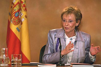 María Teresa Fernández de la Vega, en la conferencia de prensa posterior al Consejo de Ministros.