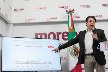 Mario Delgado muestra las preferencias electorales de los candidatos de Morena