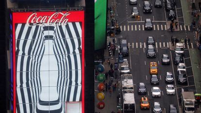 Tráfico en Times Square, el kilómetro cero de Nueva York y de Manhattan, en marzo de 2023.